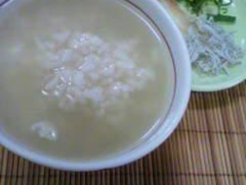 朝に活力、茶がゆ三種